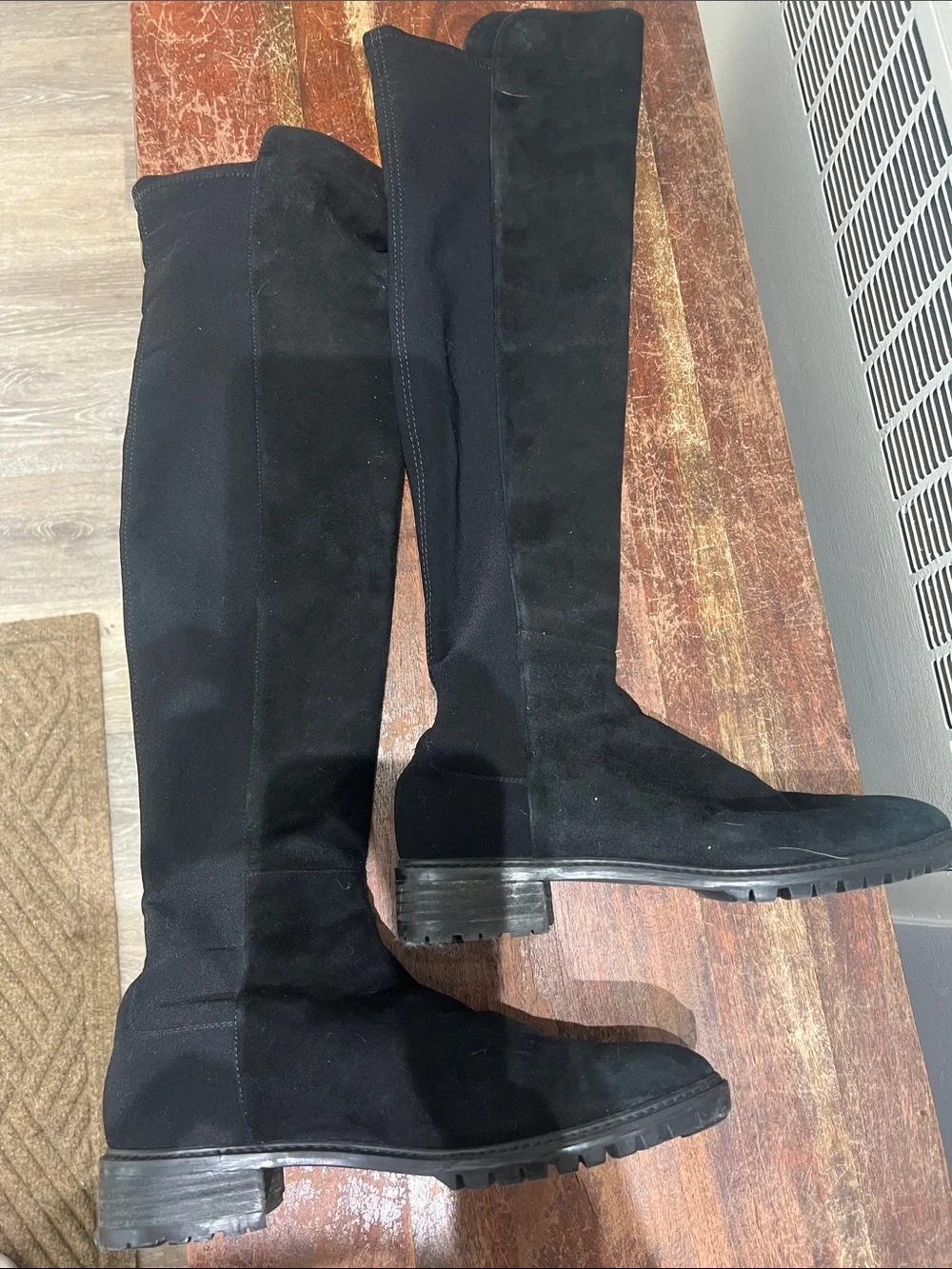 Stuart Weitzman Black Over-the-Knee Suede Boots